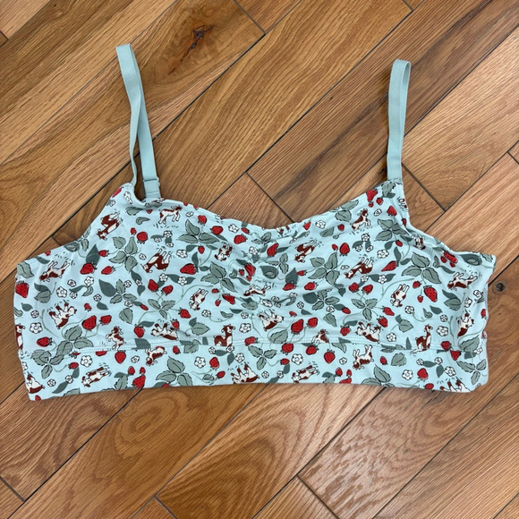 Duluth Trading Co Other - Duluth Trading Co XL Light Blue Red Strawberry Cow Bralette
